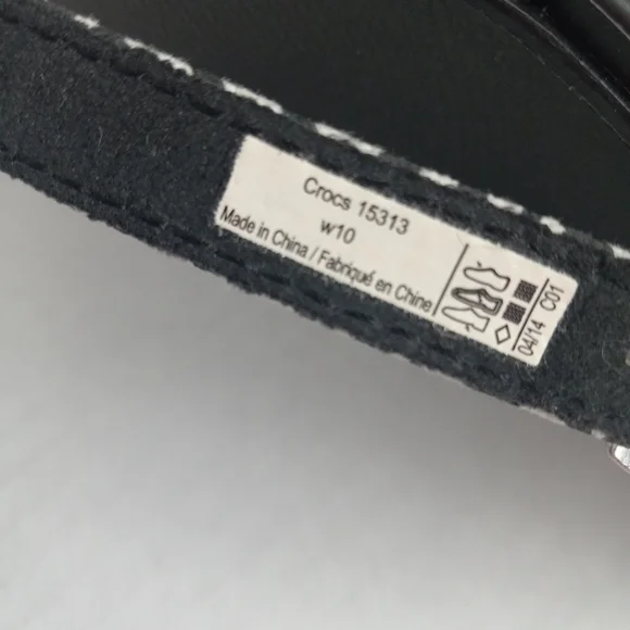 Crocs Black and White Patterned Wedge Platform Sandals Anckle Strap Sz 10w - Picture 6 of 12